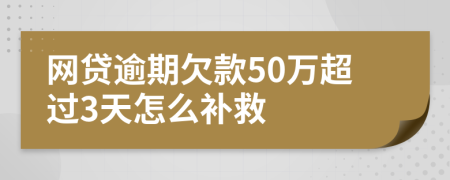 网贷逾期欠款50万超过3天怎么补救