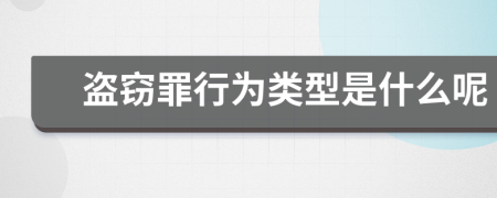 盗窃罪行为类型是什么呢