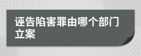 诬告陷害罪由哪个部门立案