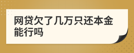 网贷欠了几万只还本金能行吗