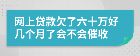 网上贷款欠了六十万好几个月了会不会催收