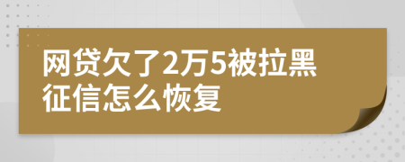 网贷欠了2万5被拉黑征信怎么恢复