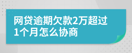 网贷逾期欠款2万超过1个月怎么协商