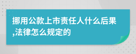 挪用公款上市责任人什么后果,法律怎么规定的