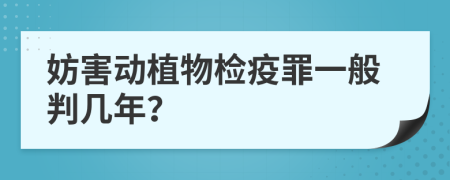 妨害动植物检疫罪一般判几年？