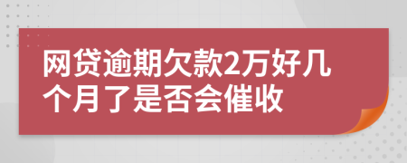 网贷逾期欠款2万好几个月了是否会催收