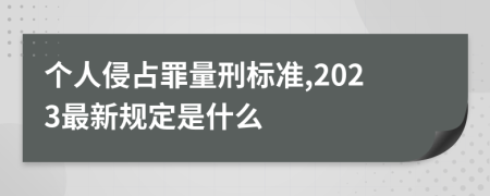 个人侵占罪量刑标准,2023最新规定是什么