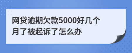 网贷逾期欠款5000好几个月了被起诉了怎么办