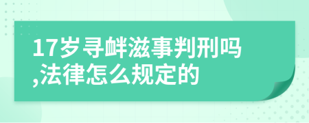 17岁寻衅滋事判刑吗,法律怎么规定的