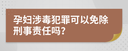 孕妇涉毒犯罪可以免除刑事责任吗？