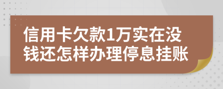 信用卡欠款1万实在没钱还怎样办理停息挂账