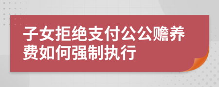 子女拒绝支付公公赡养费如何强制执行