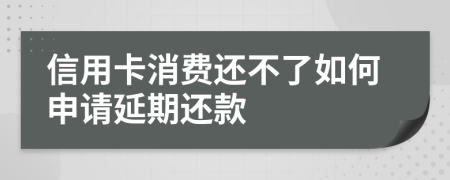 信用卡消费还不了如何申请延期还款