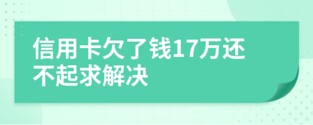 信用卡欠了钱17万还不起求解决