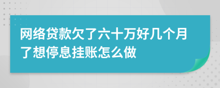网络贷款欠了六十万好几个月了想停息挂账怎么做