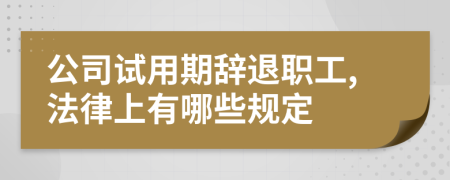 公司试用期辞退职工,法律上有哪些规定