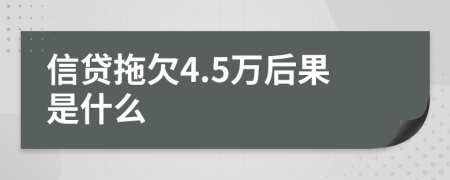 信贷拖欠4.5万后果是什么