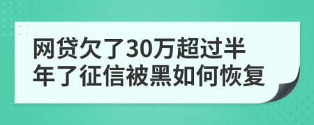 网贷欠了30万超过半年了征信被黑如何恢复