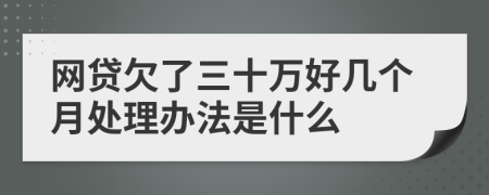 网贷欠了三十万好几个月处理办法是什么