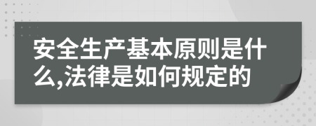 安全生产基本原则是什么,法律是如何规定的