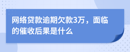 网络贷款逾期欠款3万，面临的催收后果是什么