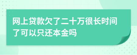 网上贷款欠了二十万很长时间了可以只还本金吗