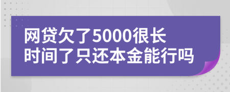 网贷欠了5000很长时间了只还本金能行吗