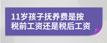 11岁孩子抚养费是按税前工资还是税后工资