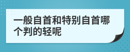 一般自首和特别自首哪个判的轻呢