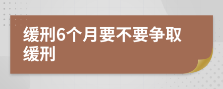 缓刑6个月要不要争取缓刑