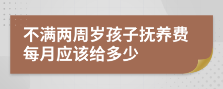 不满两周岁孩子抚养费每月应该给多少
