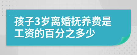 孩子3岁离婚抚养费是工资的百分之多少