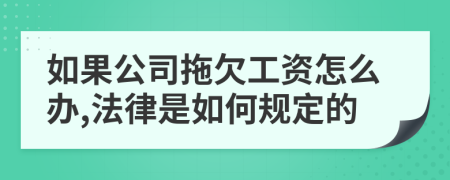 如果公司拖欠工资怎么办,法律是如何规定的