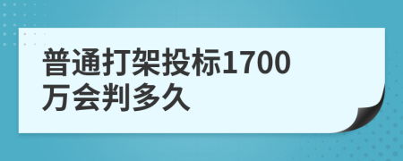 普通打架投标1700万会判多久