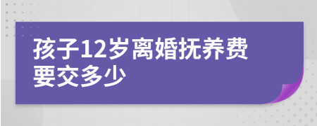孩子12岁离婚抚养费要交多少