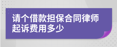 请个借款担保合同律师起诉费用多少