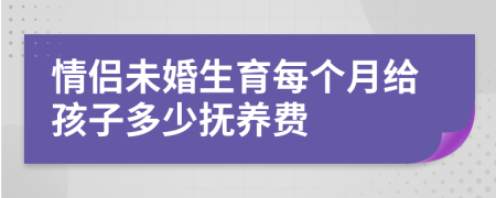 情侣未婚生育每个月给孩子多少抚养费