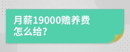 月薪19000赡养费怎么给？