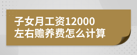 子女月工资12000左右赡养费怎么计算