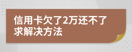 信用卡欠了2万还不了求解决方法