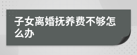 子女离婚抚养费不够怎么办