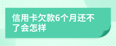信用卡欠款6个月还不了会怎样