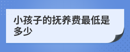 小孩子的抚养费最低是多少