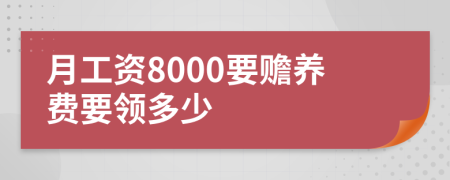 月工资8000要赡养费要领多少