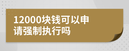 12000块钱可以申请强制执行吗