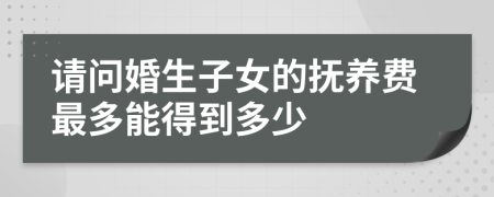 请问婚生子女的抚养费最多能得到多少