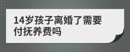 14岁孩子离婚了需要付抚养费吗