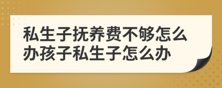 私生子抚养费不够怎么办孩子私生子怎么办