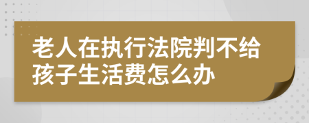 老人在执行法院判不给孩子生活费怎么办