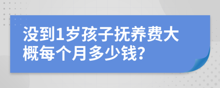 没到1岁孩子抚养费大概每个月多少钱？